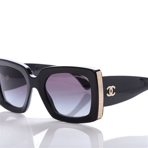 womens chanel sunglasses black|CHANEL 5435 Rectangle Acetate Sunglasses .